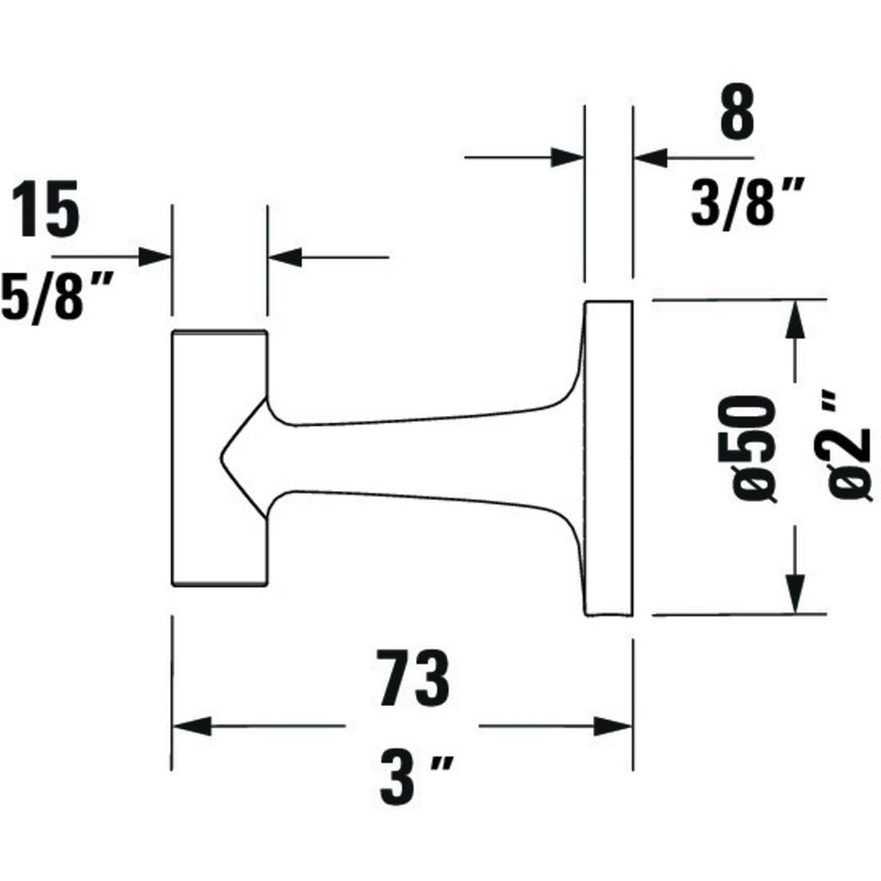 Duravit 9929 Starck T Towel Hook, Chrome, one Size