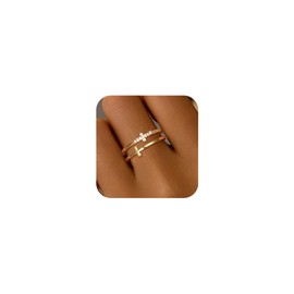 SUYACS 14K Gold Plated Cross Pray Rings for Women Non Tarnish 925 Sterling Silver Dainty CZ Faith Ring Trendy Stackable Eternity Promise Ring Birthday Wedding Jewelry Gifts to My Daughter (Style 2-Gold, 8)