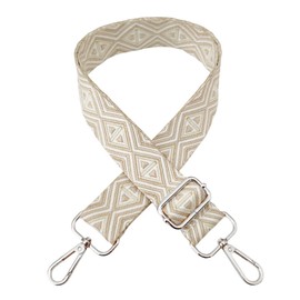 Adjustable Shoulder Strap for Bags, Bag Straps for Changing, Shoulder Strap for Bags, Shoulder Strap 3.8 cm Width with Silver Carabiner Bag Strap for Women's Handbags, Colourful, M, beige