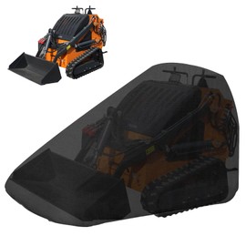 ZHMIZHAM Skid Loader Cover with Zipper, Track Loader Cover Waterproof, Skid Steer Loader Cover, Oxford Cloth (110 * 51 * 63inch,Black)