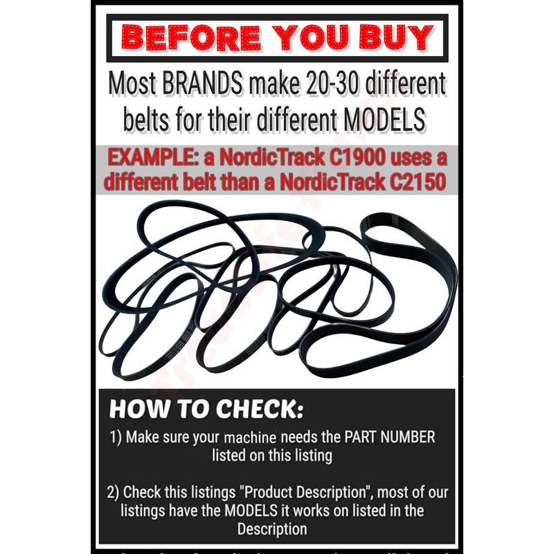 Drive Belt - Replacement for Nautilus Exercise Bikes 614/616 (Fits