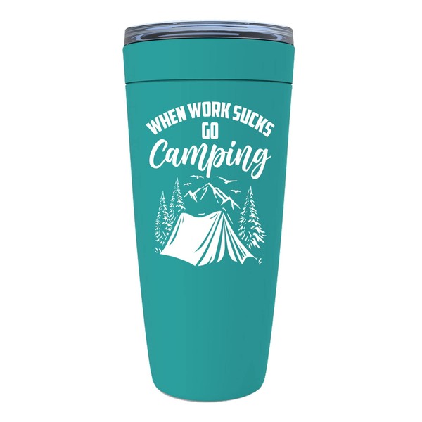 Camping Lover Mint Viking Tumbler 20oz - When Work Suks,