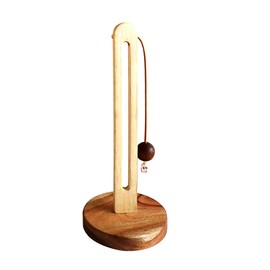 Stroagymoon Wooden Stand Up Paper Towel Roll Holder One-Handed Kitchen Paper Towel Dispenser, with Anti-Slip Weighted Wooden Base Easy Install Easy to Use