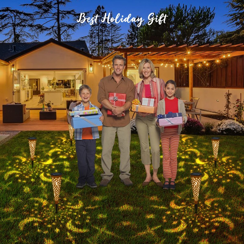 Go2garden Solar Lights Outdoor Decorative Stake Lights Waterproof with Moon