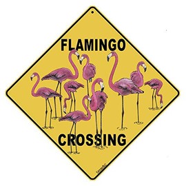 CROSSWALKS Flamingo Crossing 12" X 12" Aluminum Sign (X33)