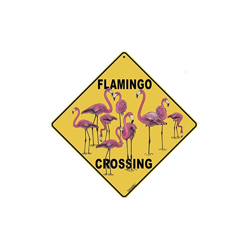 CROSSWALKS Flamingo Crossing 12" X 12" Aluminum Sign (X33)