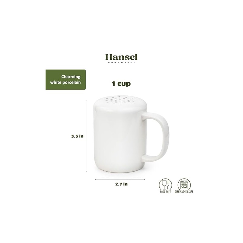 White Porcelain Cinnamon Sugar Shaker Dispenser – Coffee Station Accessories