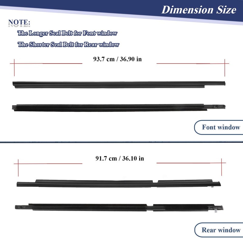 ItranMc Window Molding Trim Seal for 2003-2009 Toyota 4Runner,Black Outer