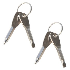 4 Piece Mini Screwdriver Set, Portable Flathead & Phillips Keychain Tools for Men, Indoor/Outdoor Repair (Silver)