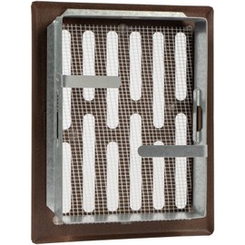 Vent Systems 4'' x 5.5" Inch Brown Vent Cover with Mesh - Galvanized Steel Rectangular Air Vent Louver with Long Flange - Removable HVAC Ventilation Grille for Bathroom, Home Office Kitchen