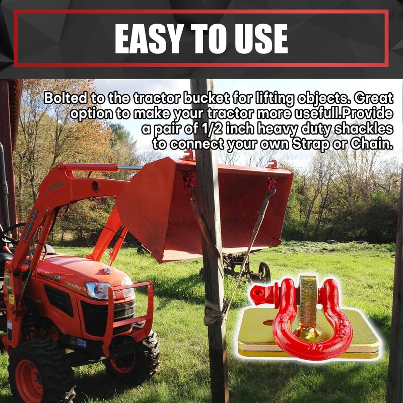 VIAGL 2pcs Bolt on Tractor Bucket Grab Clevis Mount Hooks