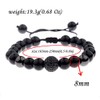 Hsitgexf 8MM Black Obsidian Bracelet Cubic Zirconia Bracelet Black Onyx