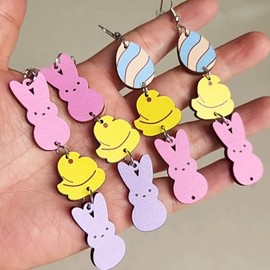 Easter Earrings Outfit for Women Easter Basket Stuffers Peeps Earrings Cute Bunny Rabbit Egg Basket Earrings Spring Holiday Earrings Easter Easter Outfit Dresses Women