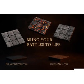 Dungeon Forge Magnetic Battle Tiles – 32 Snap-Together Terrain Pieces for Tabletop RPGs – Create Custom Maps for Dungeons, Castles, & Fantasy Adventures