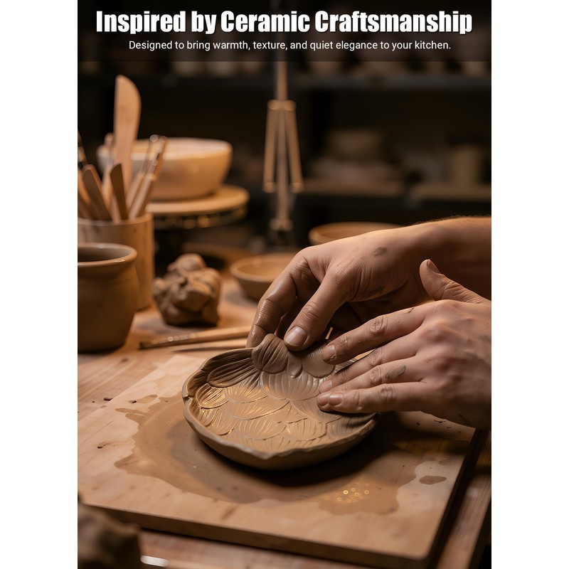 Green Leaf Spoon Rest, Ceramic Utensil Holder for Stove Top
