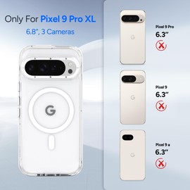 Aijohnny Phone Case for Google Pixel 9 Pro XL, [Compatible with Magsafe], Shockproof Protective PC Phone Cover, Clear Lightweight Slim Ultra-Thin Case for Women and Men (Google Pixel 9 Pro XL)