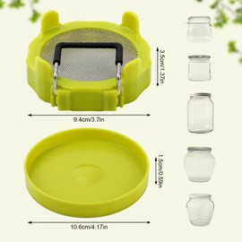 Sprouting Lid, Stainless Steel Mesh Screen Strainer Lids Sprouts Growing Germination Kit with Draining Stand and Tray for Wide Mouth Mason Jars, Grow Bean Sprouts, Alfalfa, Broccoli Seeds