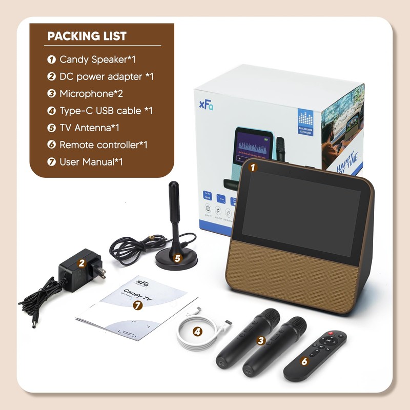 TURNRISE 7" Mini Portable TV: 1080P HD Touch Screen Portable