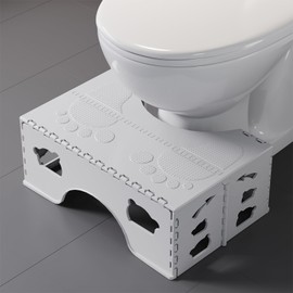 Foldable Toilet Stool Poop Stool Adult, Portable Squatting Potty Stool for Travel Size, 7 Inch Toilet Stool Squat Adult, Collapsible Pooping Foot Stool for Bathroom, Toilet Step for Adults & Kids