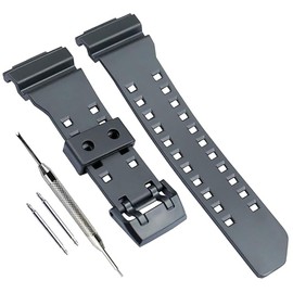 Rihahisy Resin Watch Band Replacement for G-Shock GA400-1A/1B, GA400GB-1A/1A4/1A9 BIG CASE Watch Strap Watch Wirstband Bracelet for Men and Women (Black)