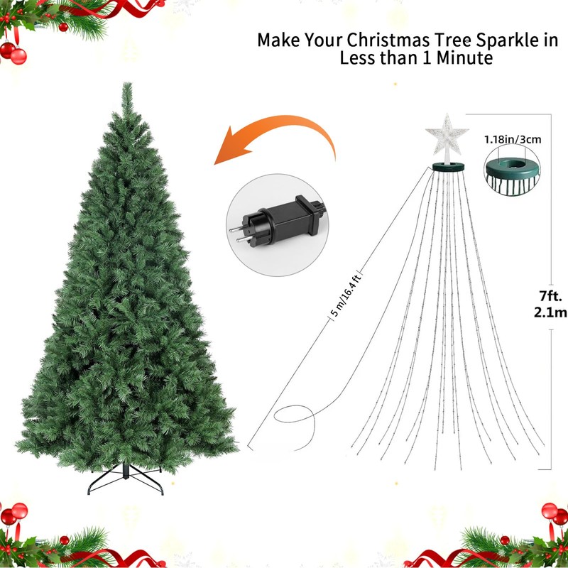 ZWOOS 400 LED Christmas Tree Lighting, RGB Christmas Tree Lighting