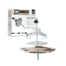 The Can Converter R56 Recessed Can Light Conversion Kit w/ 7"¾ Beveled Ceiling Medallion - Home Improvement for 5" & 6" Cans, Ceiling Fan & Light Fixture Converter Kit, UL Certified, Satin Nickel
