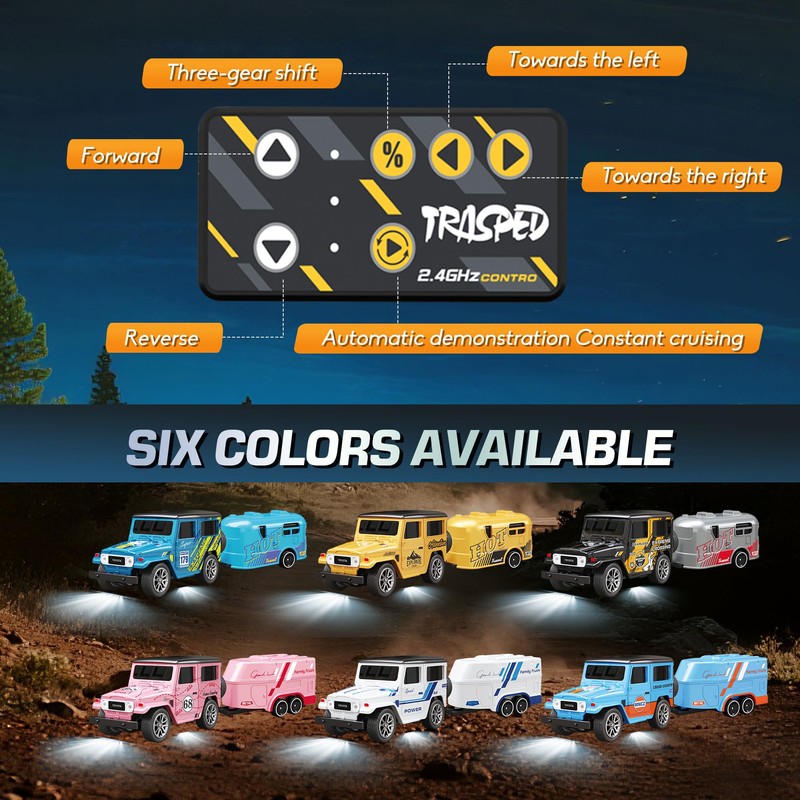 MOONTOY 1:64 Scale Mini Alloy Romote Control Car with LED