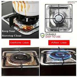 cozydiscount Pack of 30 Disposable Eco Cookers - Flame Retardant Aluminium Protectors for Gas Cookers - Anti-Dirt and Fire (30)