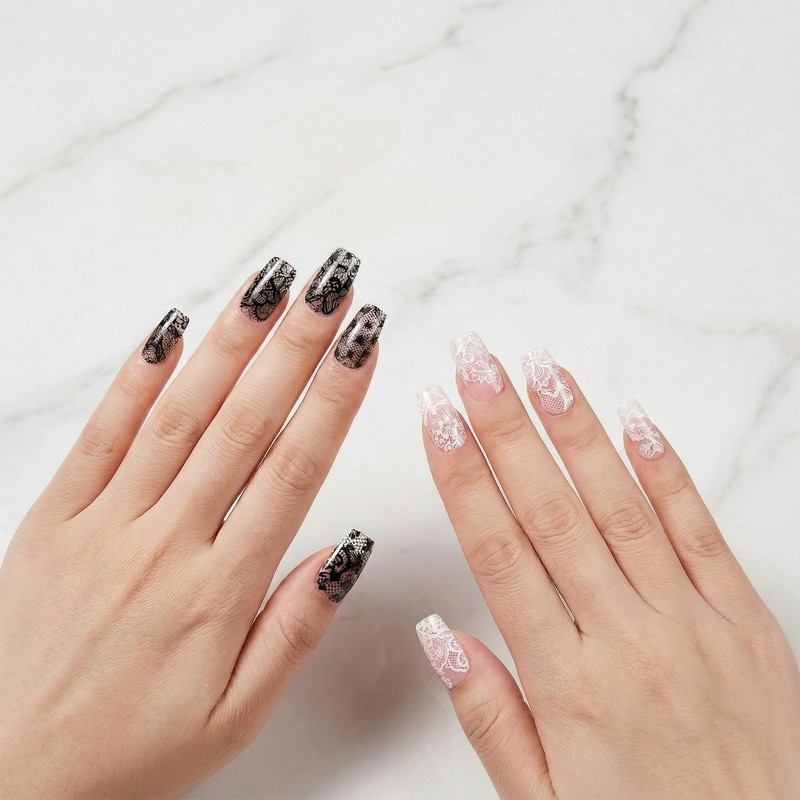 20pcs White Lace Starry Sky Nail Foil Decal Sheet Aluminum
