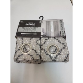 Eclipse Absolute Blackout 84 Inch 2 Grommet Panel Curtain Set - 810583395