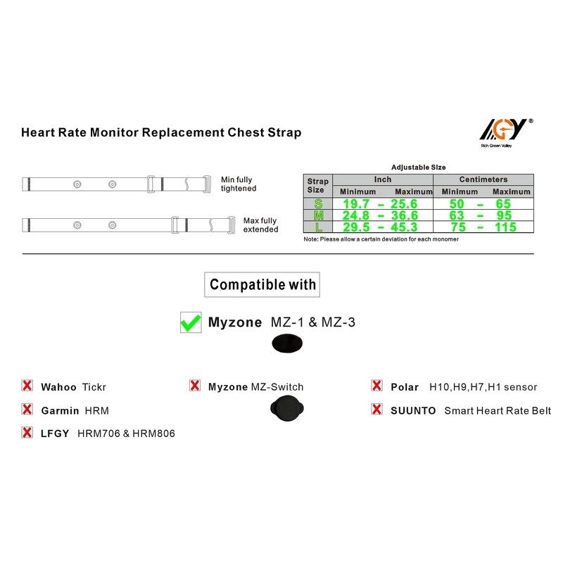 Rich Green Valley Chest Strap Heart Rate Monitor Replacement Strap