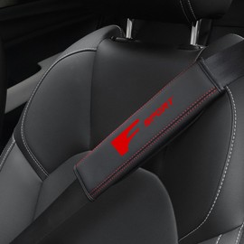 JIATUWAN Car Seat Belt Shoulder Pad – Carbon Fiber Leather with Adjustable Strap | Universal Fit, Soft & Breathable Cover for Comfortable Driving (Black) (HJD-for F)