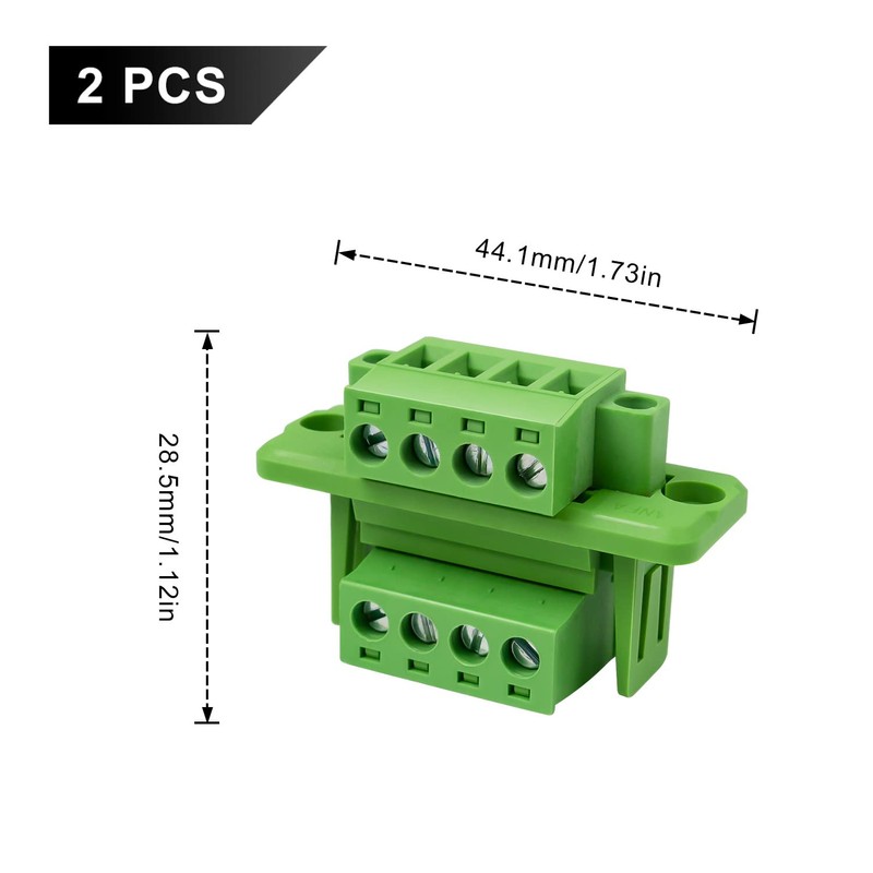 PCB Mount Screw Terminal Block Plug Set, LNSYSNS Plug-In Terminals,