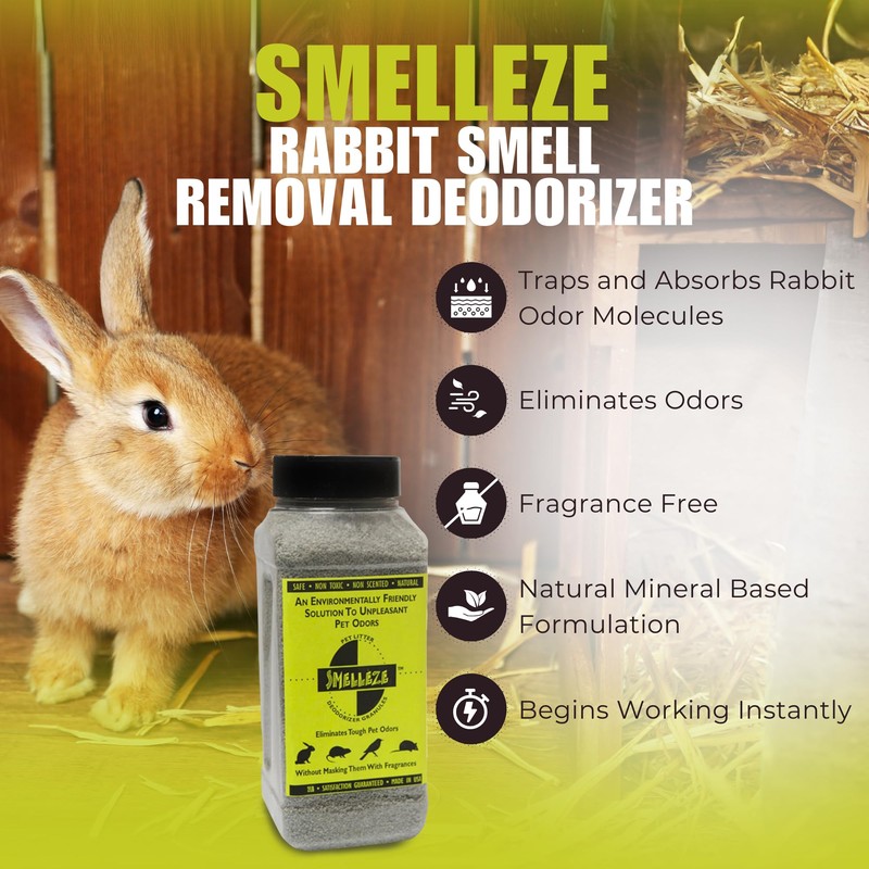 SMELLEZE Natural Rabbit Odor Eliminator Deodorizer: 2 lb. Granules Removes