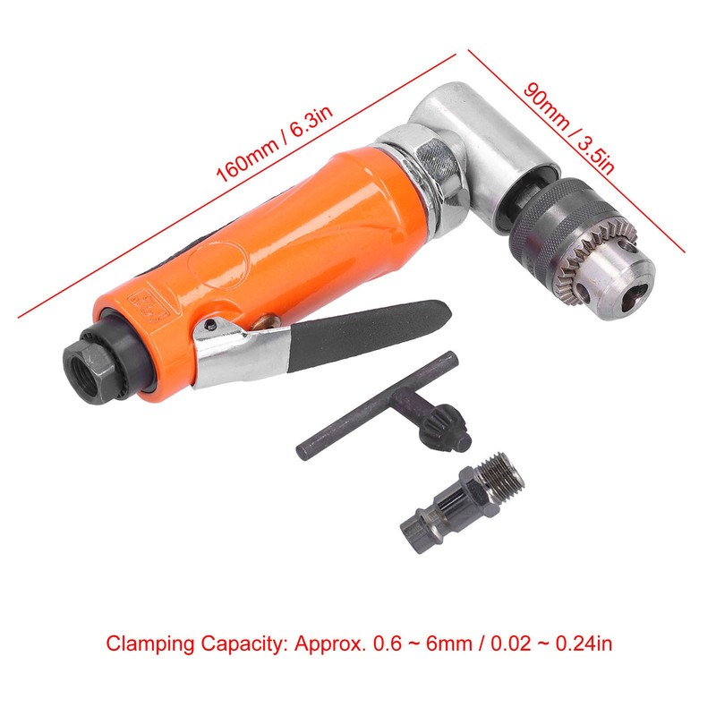 Pneumatic Drill Air Angular Drilling Machine 90° 1/4in 6mm Elbow