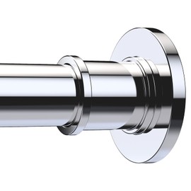 BRIOFOX Industrial Shower Curtain Rod - Rustproof Non-Slip 43-72 Inch 304 Stainless Steel Tension Curtain Rod for Window or Bathroom, Chrome