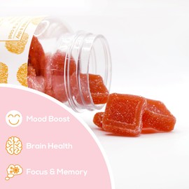 Safer Products Lion’s Mane Mushroom Gummies - May Support Focus, Memory, and Mood - Lemon Berry Flavor - Vegan, Non-GMO, Gluten-Free, Gelatin Free - 60 Count