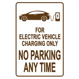 Electric Vehicle Charging ONLY NO Parking Sign – A Reminder for Charging EV only, A Vivid Design Plus UV Protection to Last Longer, Rust-Free Commercial Grade Aluminum at 12"x9" 0.04”