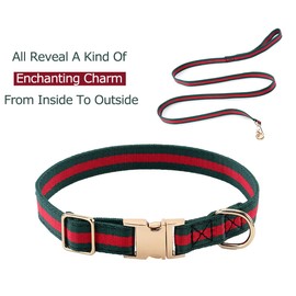 Elegant Dog collar and Leash, Durable Soft Pet Collars Leashes，Luxury Dog Collars and Dog Leashes Set Packing Gift for Big Large Dogs