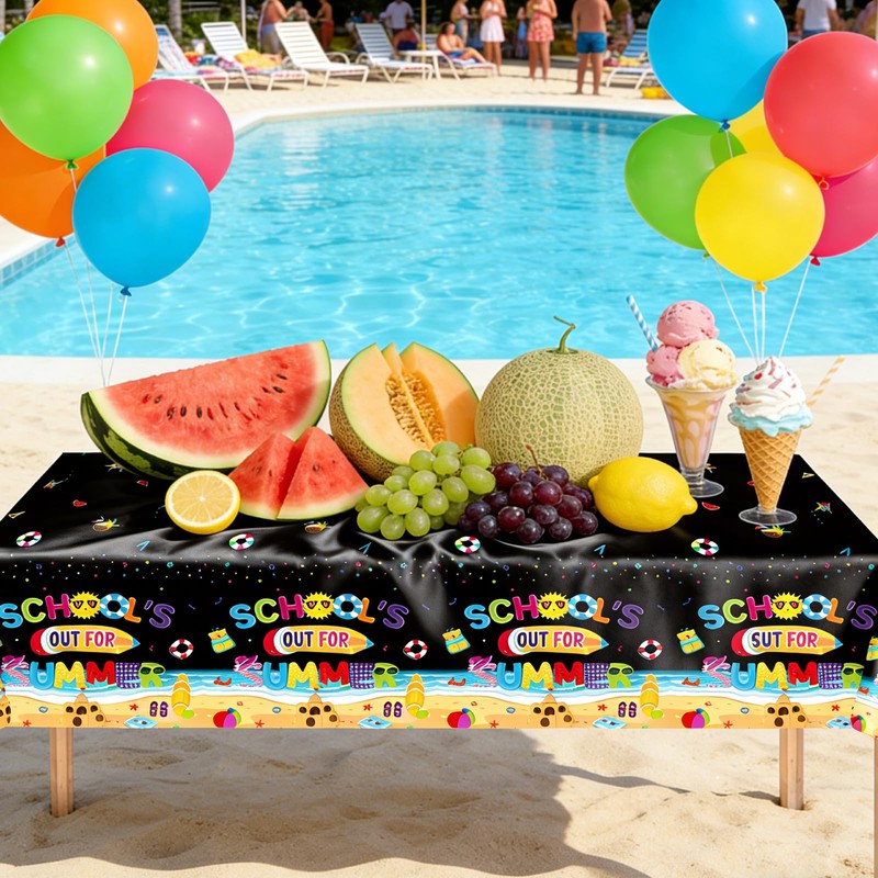3Pcs School's Out for The Summer Tablecloths End of School