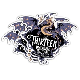 Set 3Pcs The Thirteen Blackbeak Witches Sticker Throne Of Glass ACOTAR Dragon Book Lover Reader Gift Waterproof Die-cut Vinyl 2 Inches Sticker for Water Bottle Laptop Phone for Friend Coworker Dad Mom