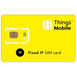 Data SIM Card with Fixed IP Address for IOT and M2M - Things Mobile - with Worldwide Network Coverage and Multiple Provider Network GSM / 2G / 3G / 4G No Fixed Cost £10 Credit Included