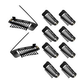 Zestjewel 10Pcs Strong Chunni Clips With Safety Pin, Dupatta Clips, Wig Clips U-shape Metal Clips, Hijab Pins Can Be Used For Headscarf And Shirts (Black)
