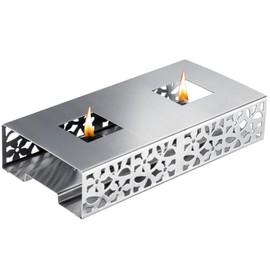 Westmark Food Warmer - High Quality Heat Plate for Keeping Food Warm at the Table with Two Tea Lights 240 x 120 x 52 mm - Stainless Steel, Silver