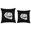 Troll Face Meme Funny Dank Meme Troll Face Throw Pillow
