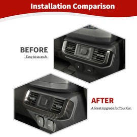JOSHELA for F150 Rear Air Vent Trim Cover for Ford F150 2021 up Black Carbon Fiber Grain Interior Accessories 1pcs