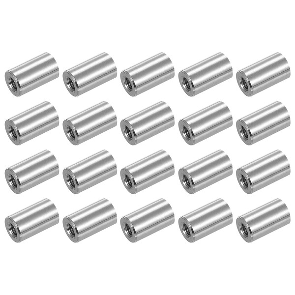 sourcing map M5x0.8mm Round Coupling Nuts, 25 Pcs 304 Stainless