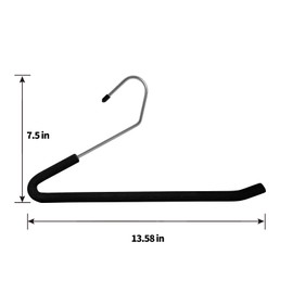 Homa Jia Heavy-Duty Pants Hangers Non-Slip, Foam Open Ended Slacks Pants Hangers for Men and Women, Space Saving Metal Trousers Hangers for Closet, Skirt and Jean Hangers, Black (20 Pack)