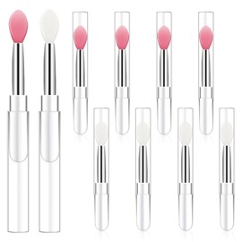 10Pcs Silicone Lip Brushes Tool, Reusable Lip Balm Applicator Lipstick Applicator Brushes with Caps Eyeshadow Lips Brush for Lipsticks, Lips Gloss and Other Cream Makeup Produts