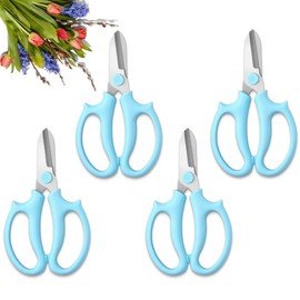 4 PCS Flower Scissors, Floral Shears Garden Pruning Shears, Gardening Tool for Branches, Flowers and Leaves (Blue)